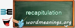 WordMeaning blackboard for recapitulation